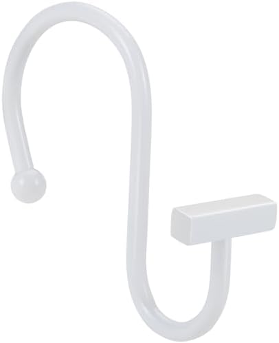 White Shower Curtain Hooks, Rust Proof Shower Curtain Rings by CHICTIE