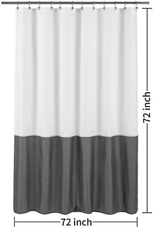 ALYVIA SPRING Waterproof Fabric Shower Curtain Liner White/Dark Gray - Image 7