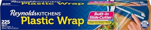 Reynolds Kitchens Clear Plastic Wrap, Built-In Slide Cutter, 225sq ft by ReynoldsConsumerProducts