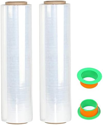 2-Pack Clear Stretch Wrap 18" x 1000 Feet 80 Gauge Industrial Strength by CHUANGSEED