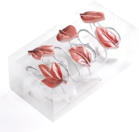 Terracotta Plant Leaf Shower Curtain Hooks, Eucalyptus Bathroom Decor - Image 2