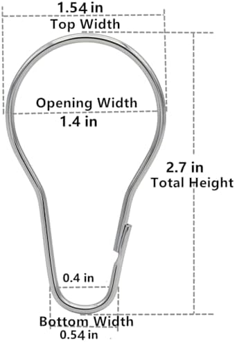 Metal Shower Curtain Rings Steel Round Hooks Ring 2.7 Inch Rustproof - Image 3