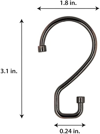Bath Bliss 12 Pack S-Hook Shower Curtain Rings | Bathroom | Metal S Shaped - Image 6