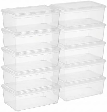 novelinks 10 Pack 6 Quart Stackable Shoe Storage Bins by novelinks