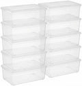 novelinks 10 Pack 6 Quart Stackable Shoe Storage Bins by novelinks