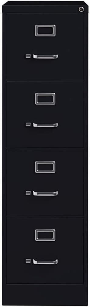 Scranton & Co 26.5" D Metal 4-Drawer Letter Width Vertical Filing Cabinet Black