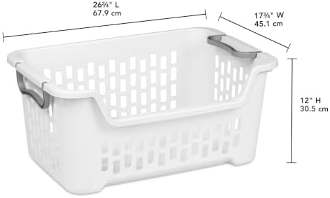 Sterilite 18 Pack Stacking Laundry Basket, 2 Bushel Clothes Hamper - Image 3
