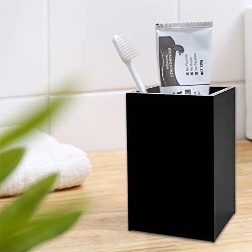 2 Pack Black Acrylic Pencil Pen Holder Cup, Desk Accessories Holder, Makeup - Image 6