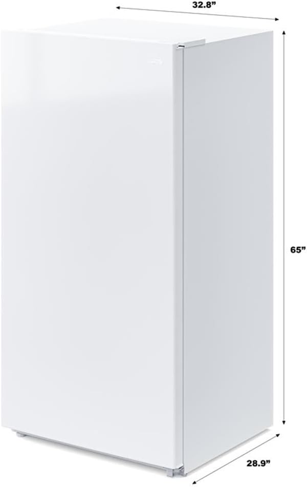Pemberly Row Contemporary 17 Cu. Ft Upright Freezer in White.