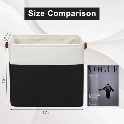 Bagnizer Large Fabric Storage Baskets | 50L Storage Bins, Decorative Linen - Image 3