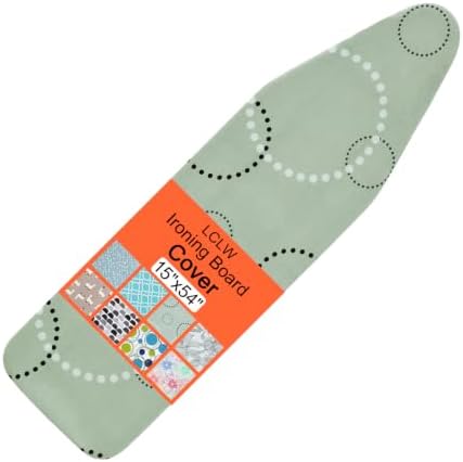 Ironing Board Cover and Pad Standard Size 15" x 54", 3 Pairs of Hook and Loop by LCLW