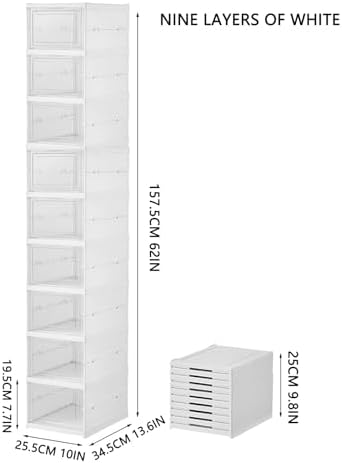 Foldable Shoe Rack, No Assembly Stackable Shoe Storage Box - Image 3