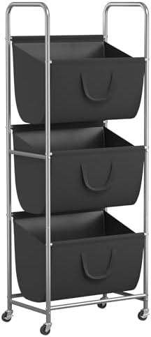 ELYKEN 3-Tier Vertical Rolling Laundry Hamper by ELYKEN