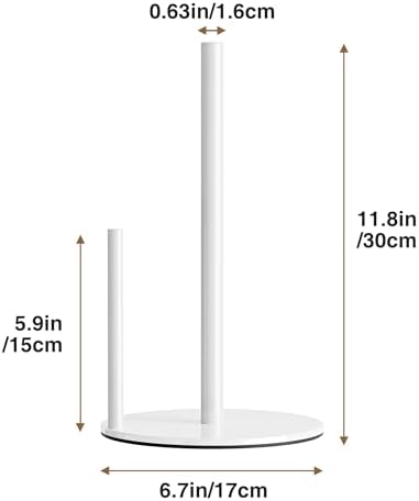 Paper Towel Holder White Stainless Steel Kitchen Countertop Roll Organizer - Image 6