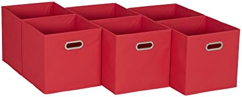 Household Essentials Foldable Fabric Storage Cubes 6-Pack – 11x11x11 Stackable by HouseholdEssentials