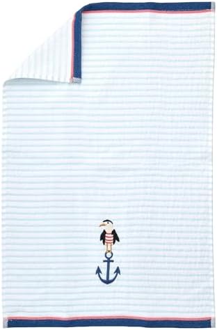 Ritz 2-Piece Cotton Velour Bathroom Hand Towel Set, Embroidered Anchor Seagull - Image 6