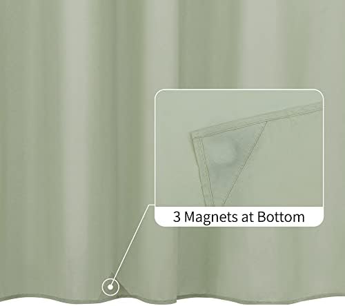 ALYVIA SPRING Sage Green Fabric Shower Curtain Liner Waterproof - Image 2