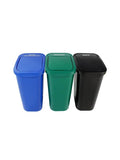 City Box 10 Gallon Triple Bin Trash Can and Recycling Bin with Lid for Residential, Business, and Commercial Recycling - NYC Compliant (Triple Recycle Organics Waste)