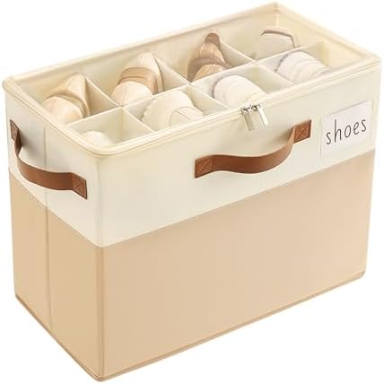 Varhomax Shoe Organizer Box for Closet, Small Fabric Shoe Storage Bin by Varhomax