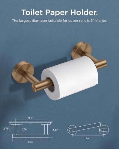 FORIOUS Toilet Paper Holder Wall Mount, Stainless Steel Rustproof Double Post - Image 2