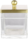 Clear Transparent Hotel Style Apothecary Tempered Glass Canister Jar W/ Gold by IndecorHome
