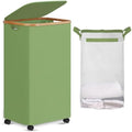 efluky Laundry Basket with Wheels, Tall Rolling Laundry Hamper with Lid and by efluky