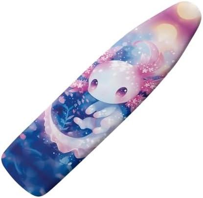 Pink Axolotl Stretch Ironing Board Cover, Scorch Resistant Machine Washable by Daulesho