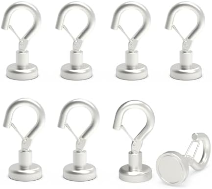 Ant Mag Magnetic Hooks Heavy Duty 30LBS Strong Magnet Snap Hooks 8 Pack by AntMag