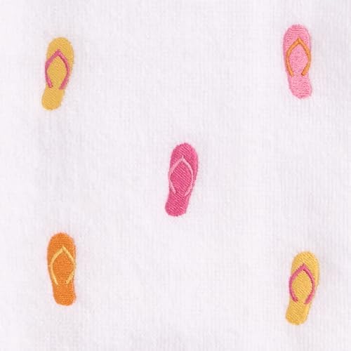 Ritz 2-Piece Cotton Velour Bathroom Hand Towel Set, Embroidered Flip Flop - Image 2