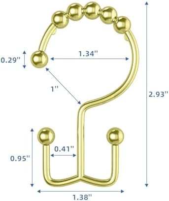 Light Gold Shower Curtain Hooks Double Sided - Image 2