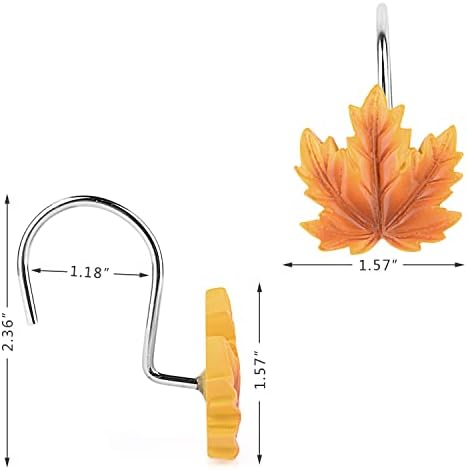 Maple Leaf Shower Curtain Hooks Rings - Image 2