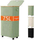 Vincona Laundry Basket with Wheels, Dirty Clothes Hamper on Wheels, Rolling by Vincona