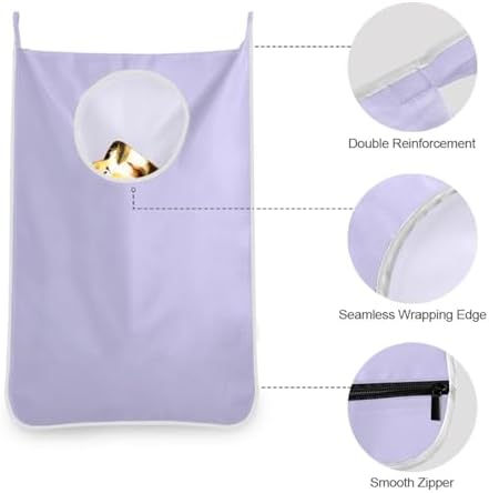 1PC Purple Hanging Laundry Hamper Bag Over the Door Laundry Hamper Wall Hamper - Image 6