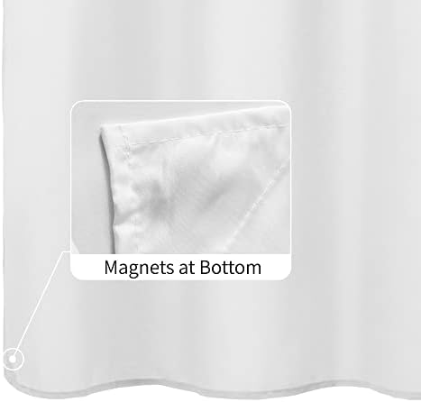 ALYVIA SPRING 72x90 Extra Long Waterproof Fabric Shower Curtain Liner White - Image 2