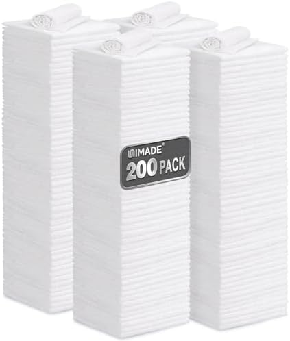 UNIMADE Shop Towel Rag, 200 Pack Reusable Microfiber Cleaning Cloth by Unimade