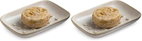 Miamolo Soap Dish for Shower, Ceramic Soap Dish Non-Slip Soap Holder Bar Saver by Miamolo