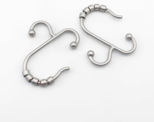 J&V TEXTILES Shower Curtain Hooks Rings, Rust Resistant Metal Double Glide - Image 3
