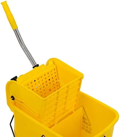 Industrial Mop Bucket with Wringer, Basics Side Press 5.28 Gallon Commercial by Unknown