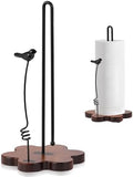 Wood Paper Towel Holder Countertop, Flower Shaped Wood Base by TOCEMEI