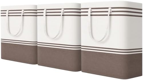 TranquilRelax 3-Pack Laundry Basket, Laundry Hamper, Khaki-125L by Unknown