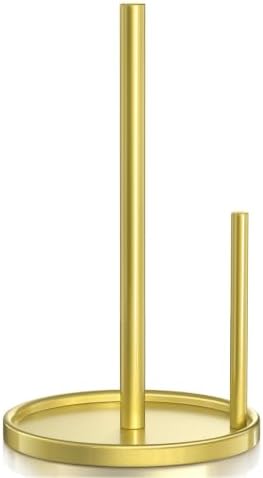Paper Towel Holder Gold for Kitchen Countertop Roll Holder Weighted Base by pickpiff