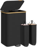 SONGMICS Laundry Hamper with Lid, 150L Laundry Basket，2 Compartments by Unknown