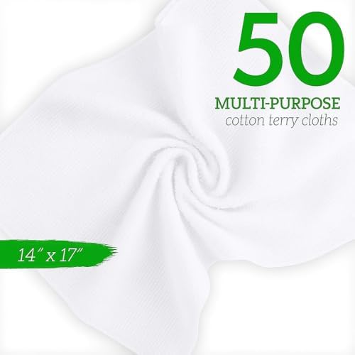 GREEN LIFESTYLE Cotton Wash Cloths 14" x 17" 50 Pack - Image 7