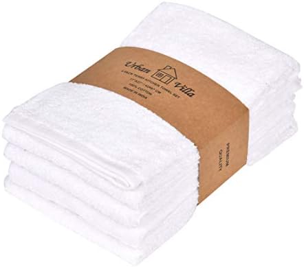 Urban Villa Kitchen Towels Cotton Dish Towels 20”x30” White by CottonTrends