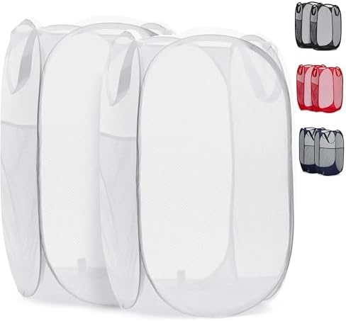 Handy Laundry Mesh Pop Up Laundry Hamper Foldable Basket 2-Pack by Handy+Laundry