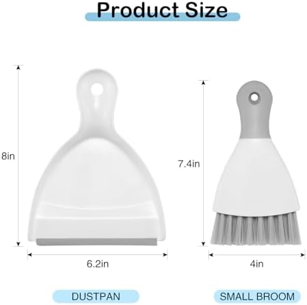 NACENA Mini Dustpan and Brush Set 2 Pack, Small Broom and Dustpan Set Dust Pan - Image 2