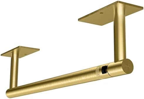 RUACQ Paper Towel Holder Under Cabinet, Stainless Steel, Brushed Gold by Ruacq