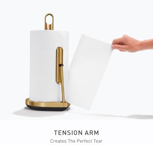 simplehuman Tension Arm Countertop Paper Towel Holder, Easy One-Handed Tear - Image 3