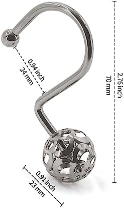 MitoVilla Shower Curtain Hooks Rings, Matte Nickel Metal Shower Hooks - Image 5