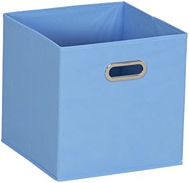 Household Essentials 6 ct Open Fabric Cube Storage Bins, Carolina Blue - Image 5